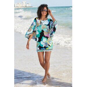 Trina Turk Sintra Floral Swimsuit Cover Up Tunic Small